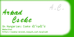 arpad cseke business card